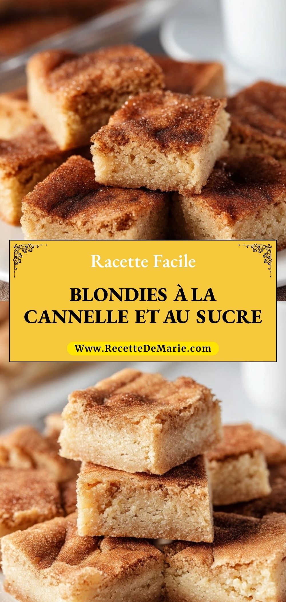 Blondies à la Cannelle et au Sucre