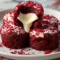 Bouchées De Brownie Velours Rouge Sucrées