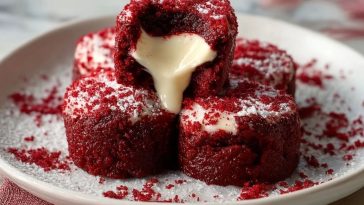 Bouchées De Brownie Velours Rouge Sucrées