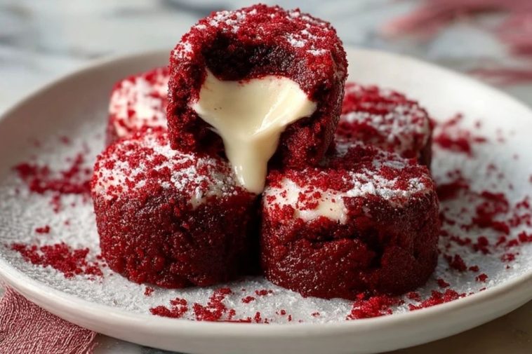 Bouchées De Brownie Velours Rouge Sucrées