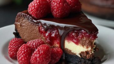 Cheesecake Au Chocolat Noir Et Framboises