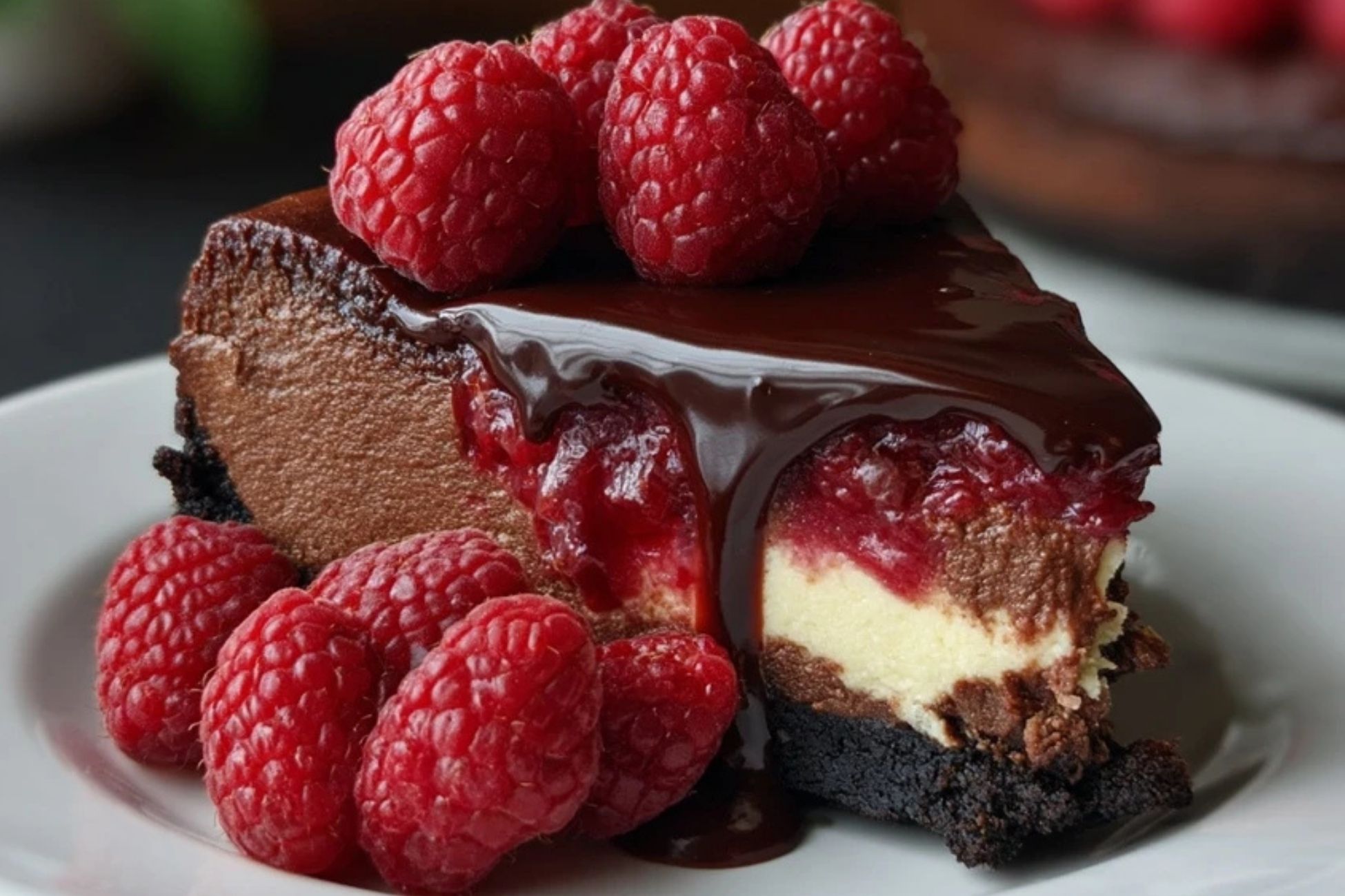 Cheesecake Au Chocolat Noir Et Framboises