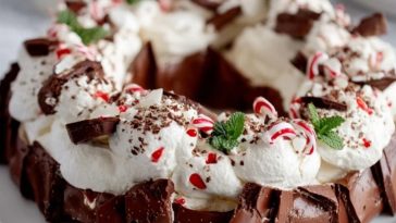 Couronne de Pavlova au Chocolat et à la Menthe Poivrée