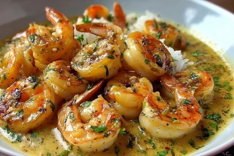 Crevettes à lAil et au Lait de Coco