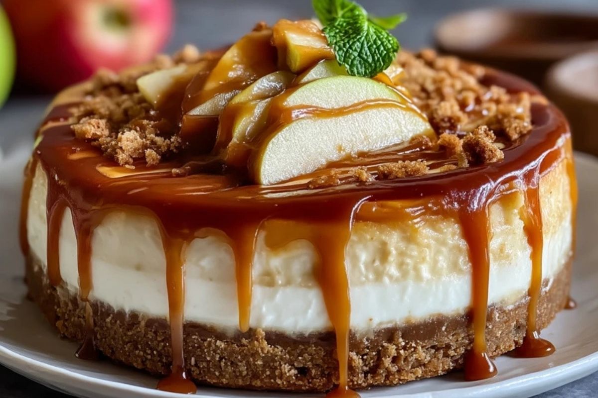 Gâteau Au Fromage Blanc Aux Pommes Caramélisées