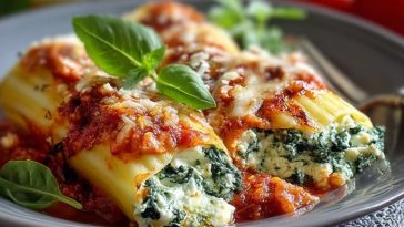 Manicotti Farcis aux Épinards et à la Ricotta