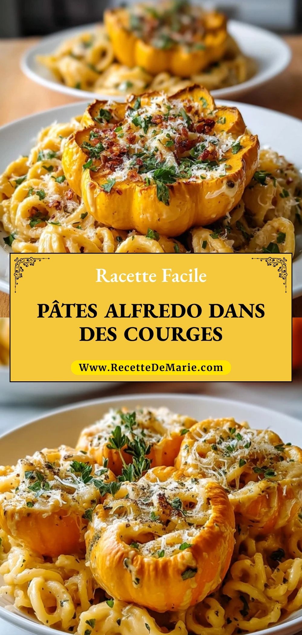 Pâtes Alfredo Dans Des Courges