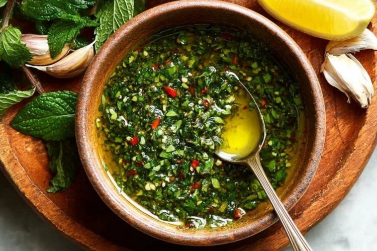 Sauce Chimichurri Classique Aux Herbes Et À LAil