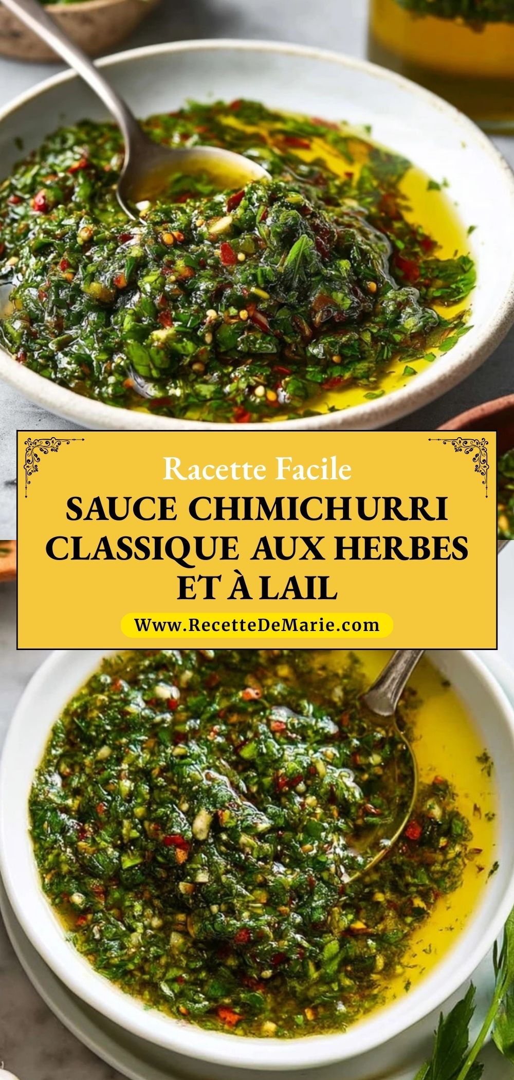Sauce Chimichurri Classique Aux Herbes Et À LAil