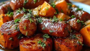 Saucisses Miel Ail Avec Patates Douces