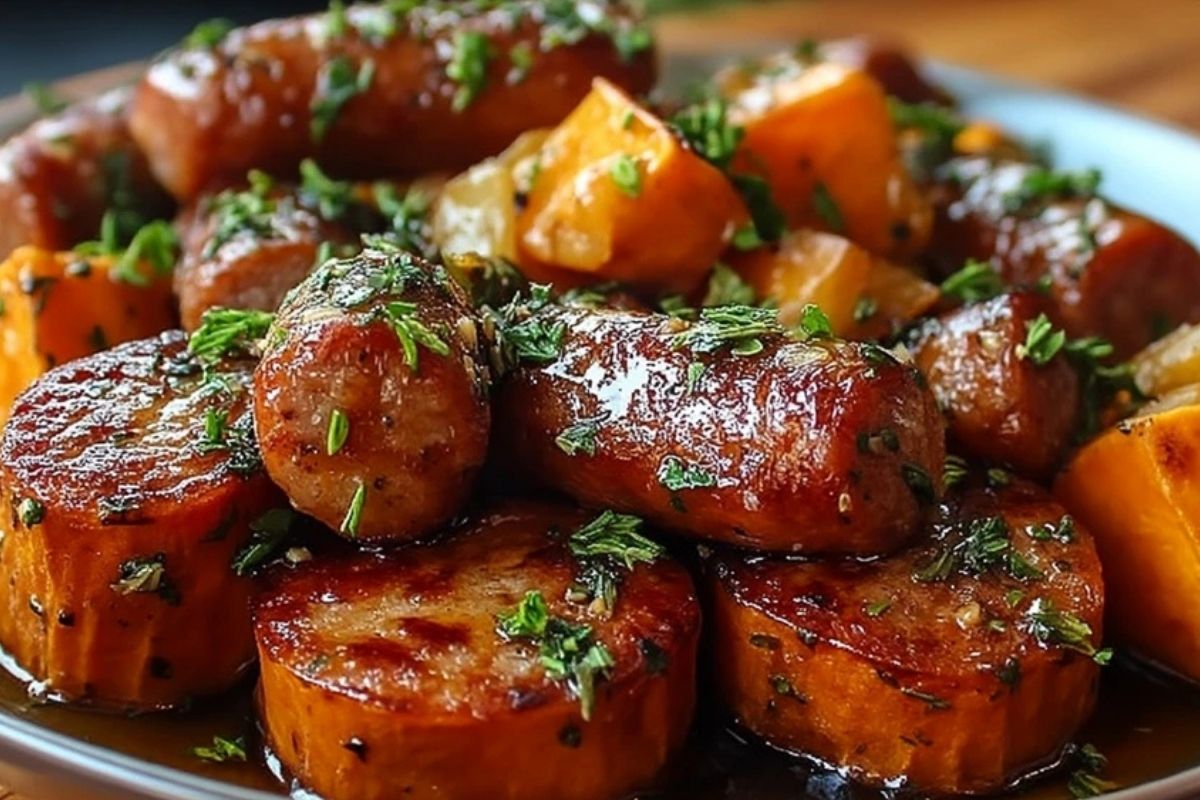 Saucisses Miel Ail Avec Patates Douces