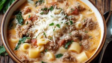 Soupe Crémeuse Aux Saucisses Italiennes Et Ditalini