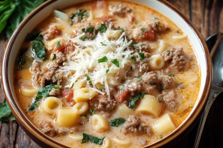 Soupe Crémeuse Aux Saucisses Italiennes Et Ditalini