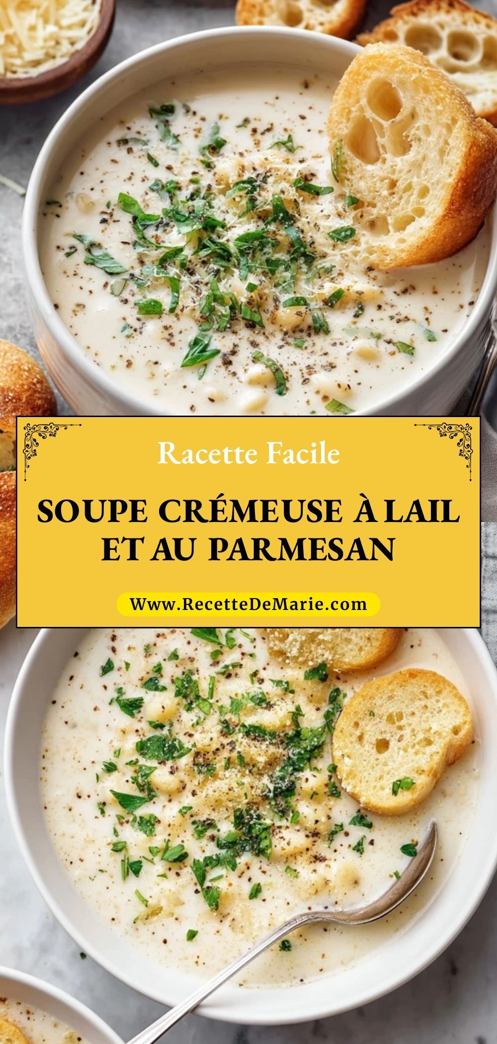 Soupe Crémeuse à lAil et au Parmesan