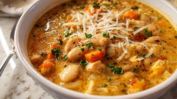 Soupe Crémeuse au Poulet et Haricots Blancs