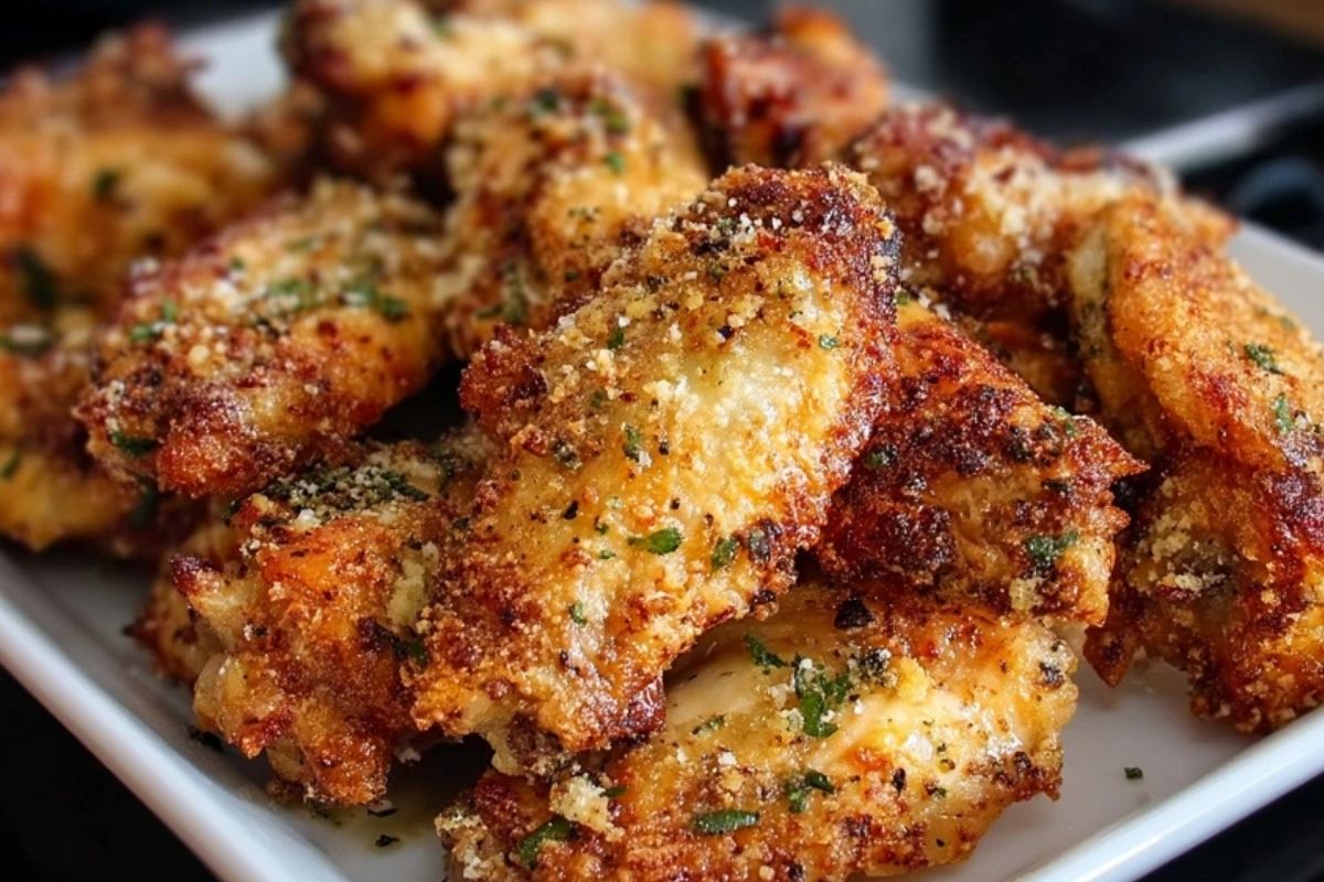 Ailes De Poulet Panées Au Parmesan À La Friteuse À Air