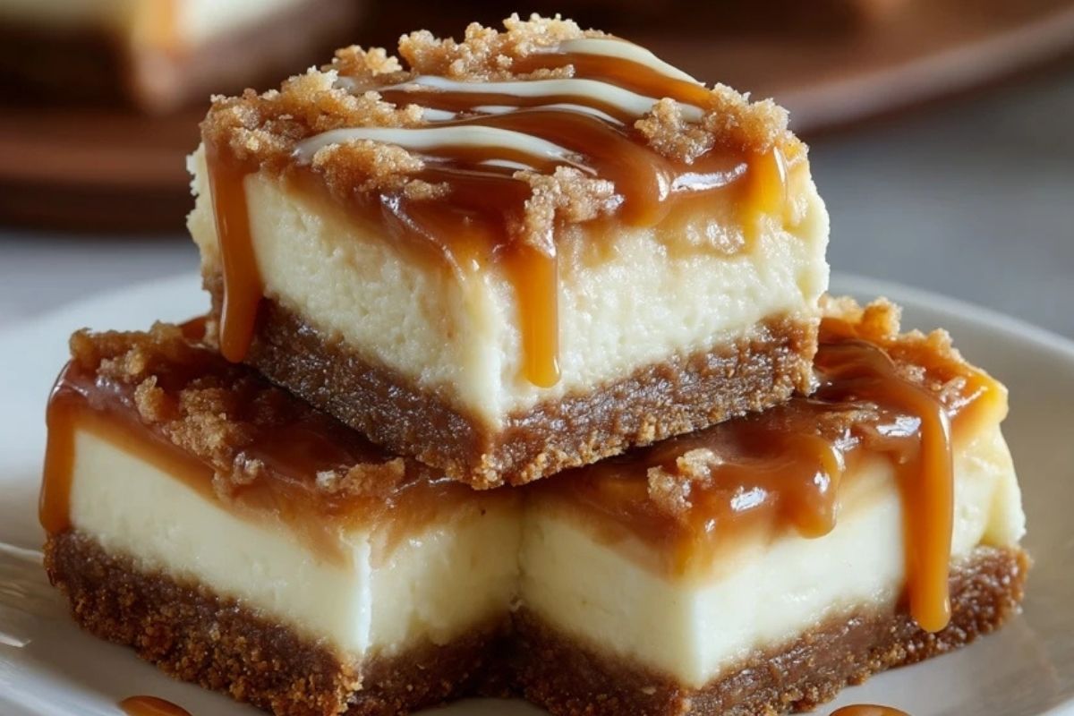 Barres De Cheesecake Caramel Crémeux