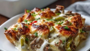 Casserole De Cheesesteak À La Philadelphia
