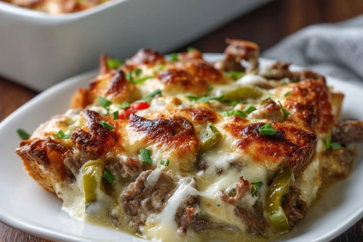 Casserole De Cheesesteak À La Philadelphia