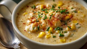 Chowder Crémeux De Crabe Et De Maïs À La Cajun