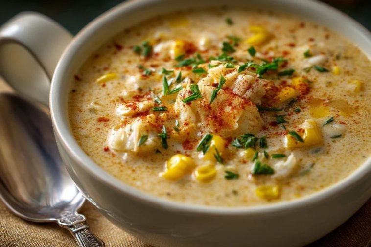 Chowder Crémeux De Crabe Et De Maïs À La Cajun