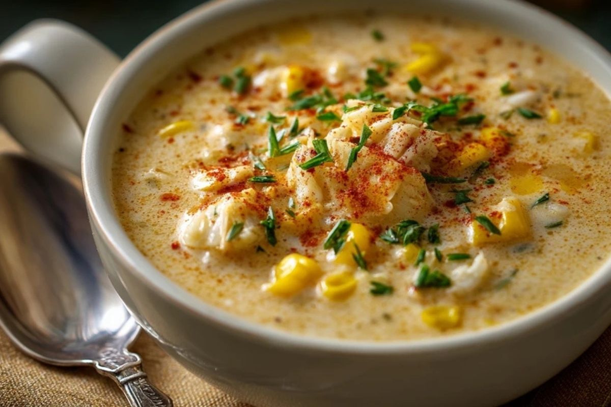 Chowder Crémeux De Crabe Et De Maïs À La Cajun