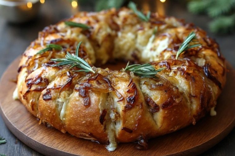 Couronne De Pain Farcie Aux Oignons Caramélisés Et Au Gruyère