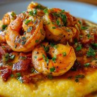 Crevettes Et Polenta