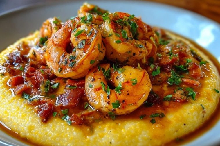 Crevettes Et Polenta