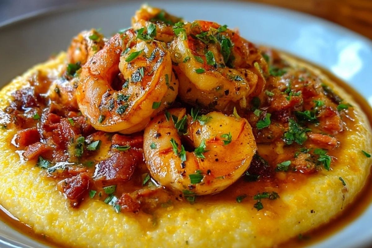 Crevettes Et Polenta