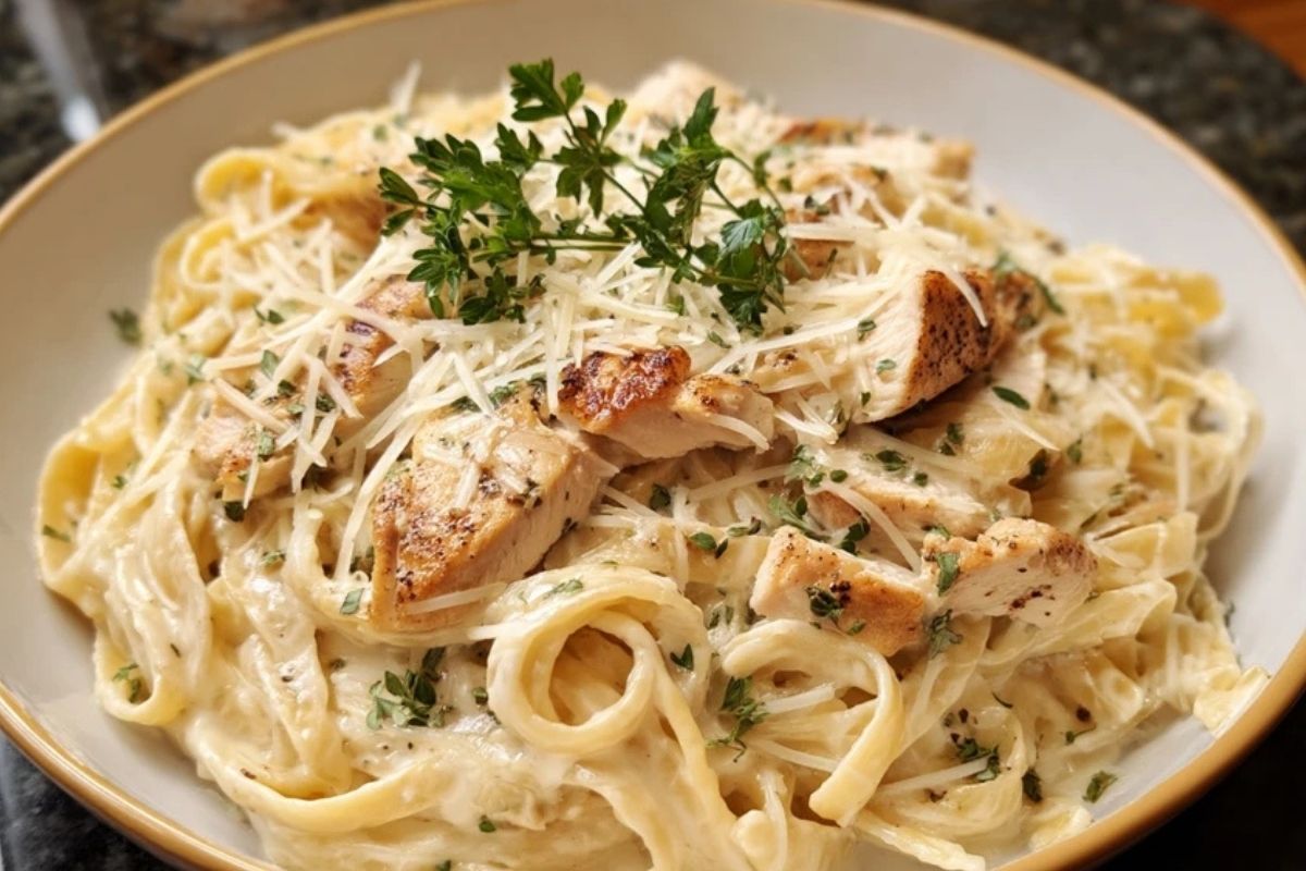 Fettuccine Alfredo au Poulet