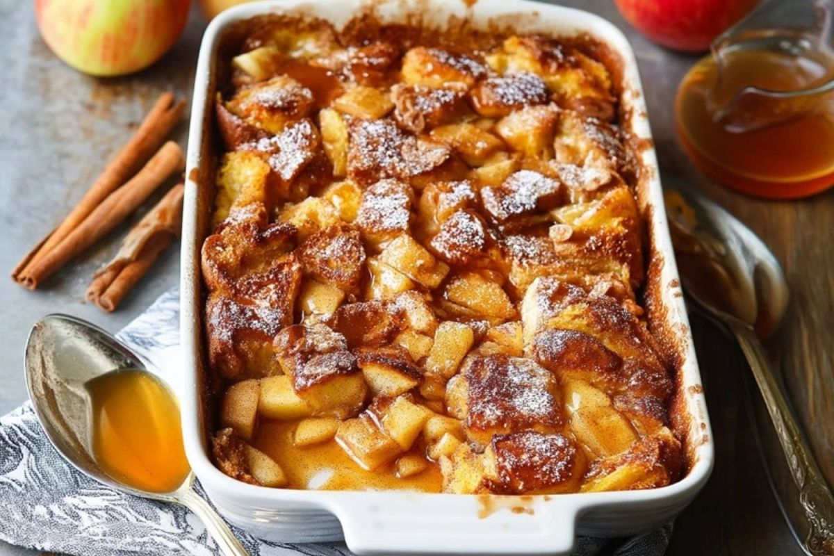 Gratin De Pain Perdu Aux Pommes Et À La Cannelle