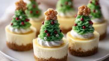 Mini Cheesecakes de Noël en Forme de Sapin