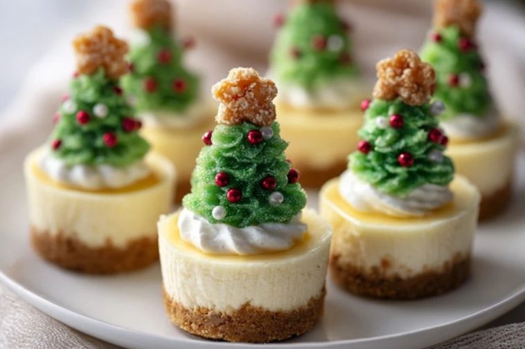 Mini Cheesecakes de Noël en Forme de Sapin