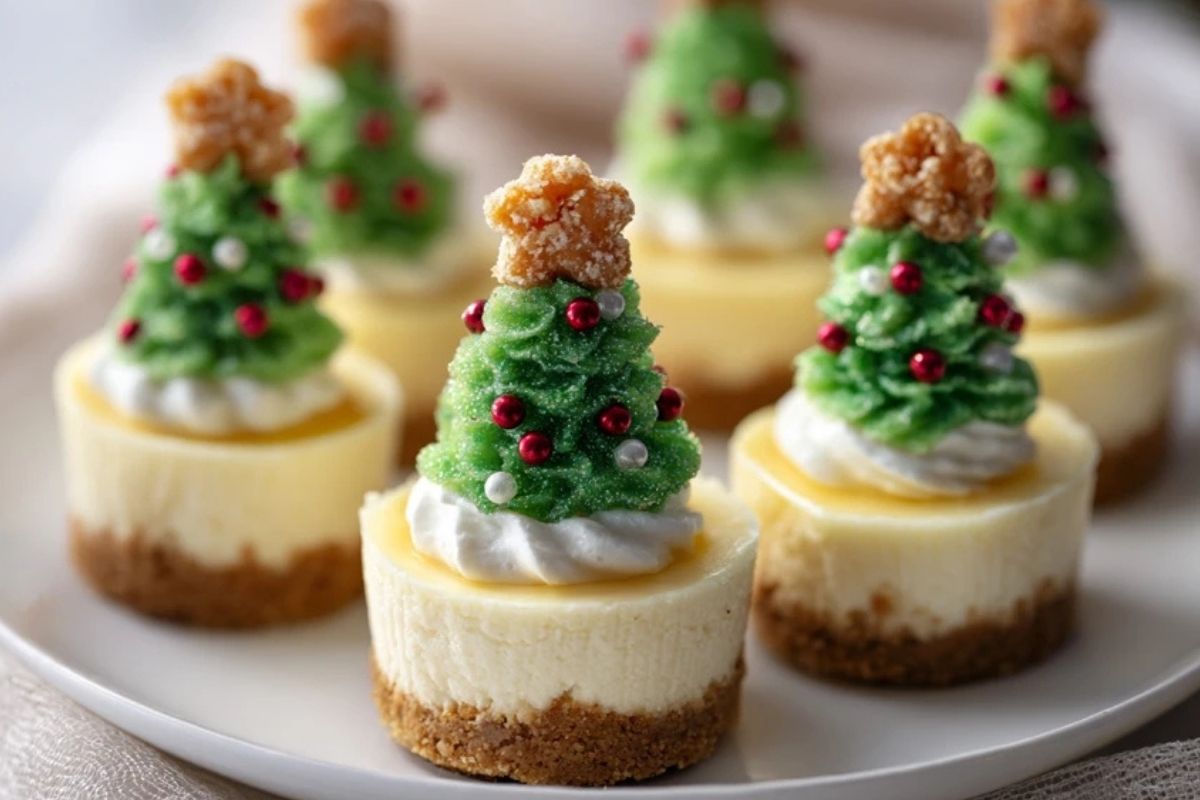 Mini Cheesecakes de Noël en Forme de Sapin