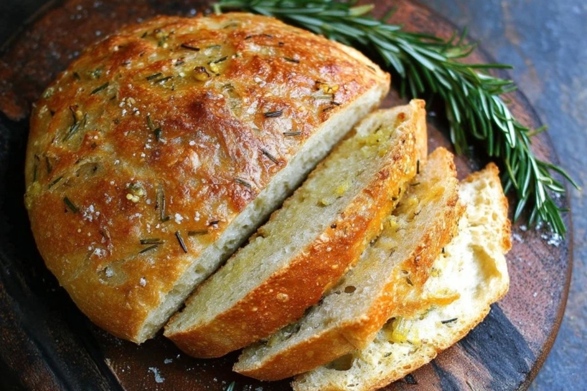 Pain À Lail Et Au Romarin Sans Pétrissage