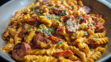 Pasta Cajun Crémeuse Aux Saucisses