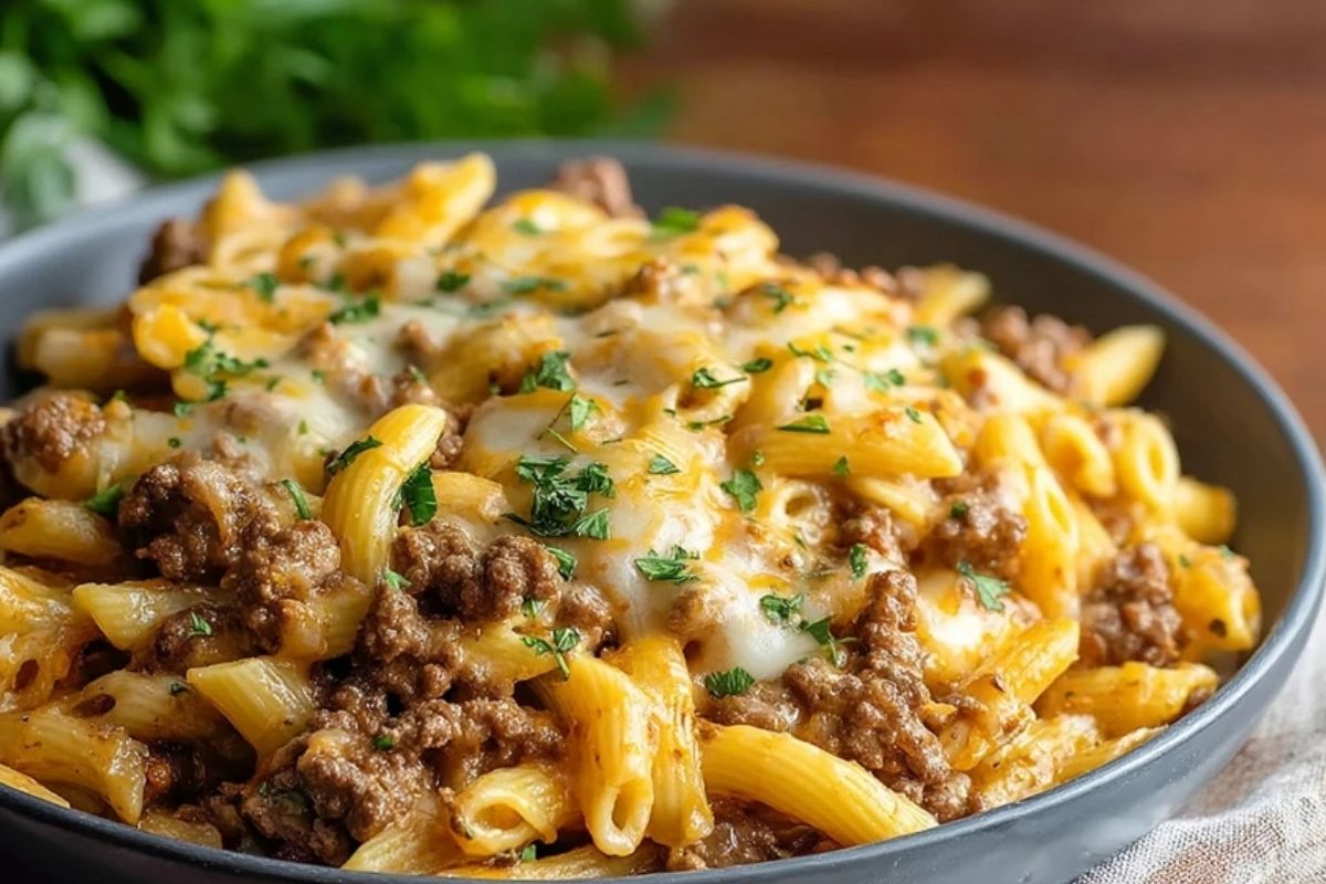 Pâtes Au Bœuf Haché Fromagées