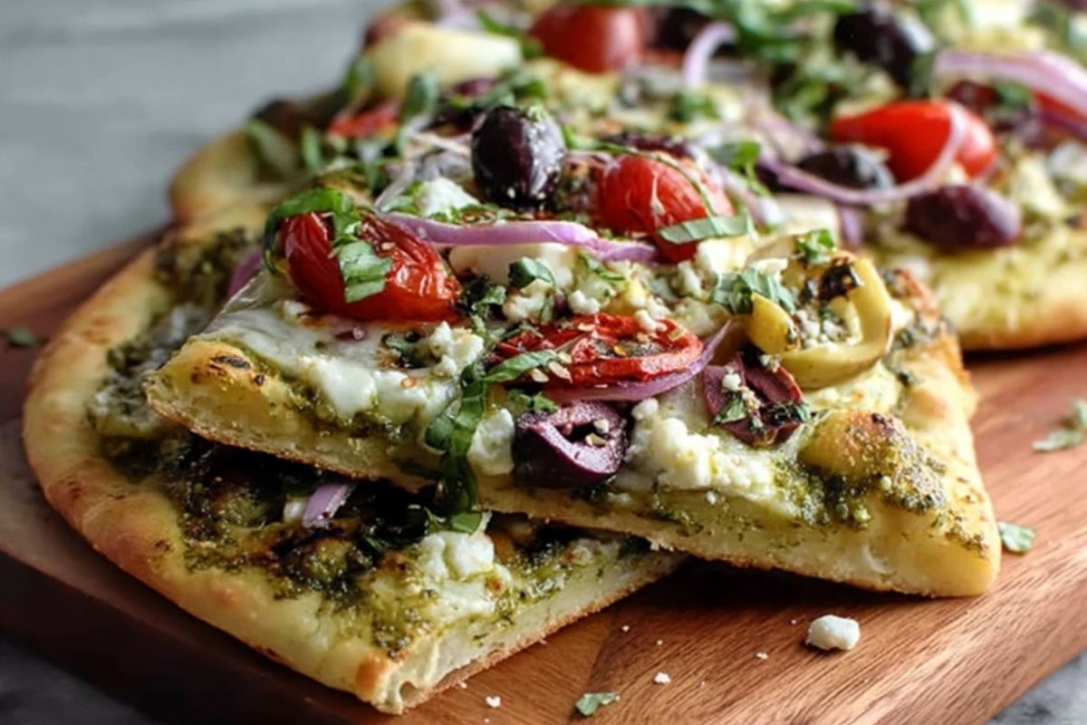 Pizza Plateforme Méditerranéenne au Pesto
