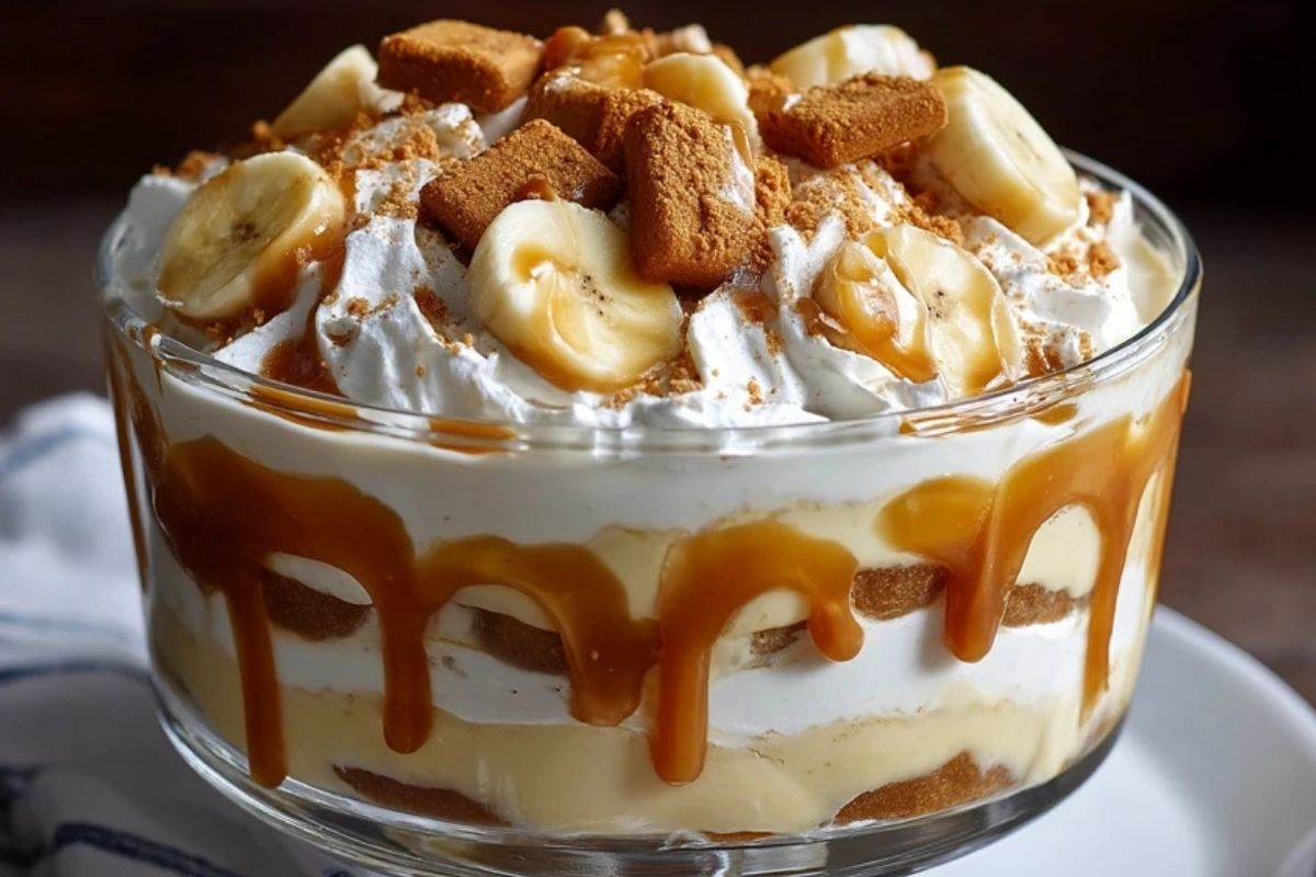 Pudding Banane Biscoff au Caramel