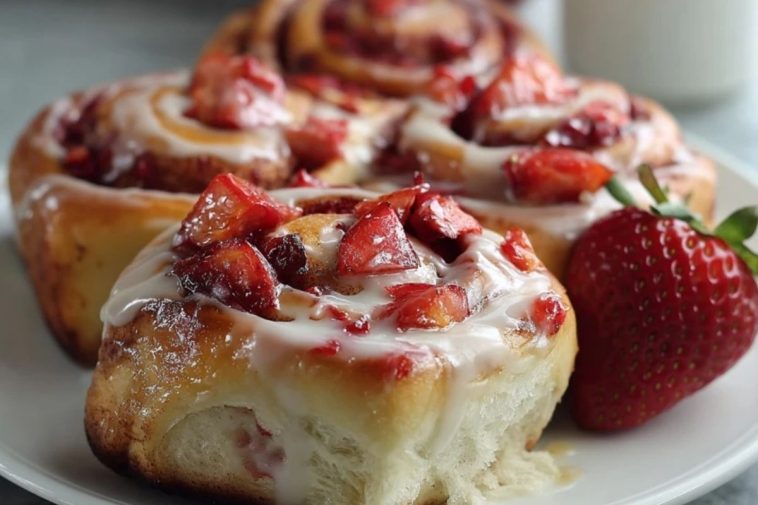 Roulés À La Cannelle Au Fromage Frais Et Fraises