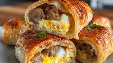 Roulés De Petit Déjeuner Saucisse Et Œufs