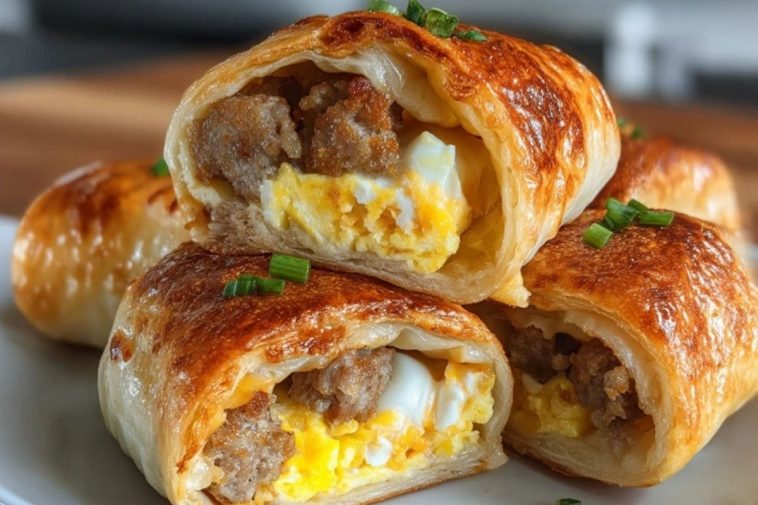 Roulés De Petit Déjeuner Saucisse Et Œufs