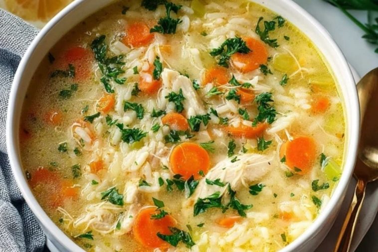 Soupe De Poulet Et Riz Maison