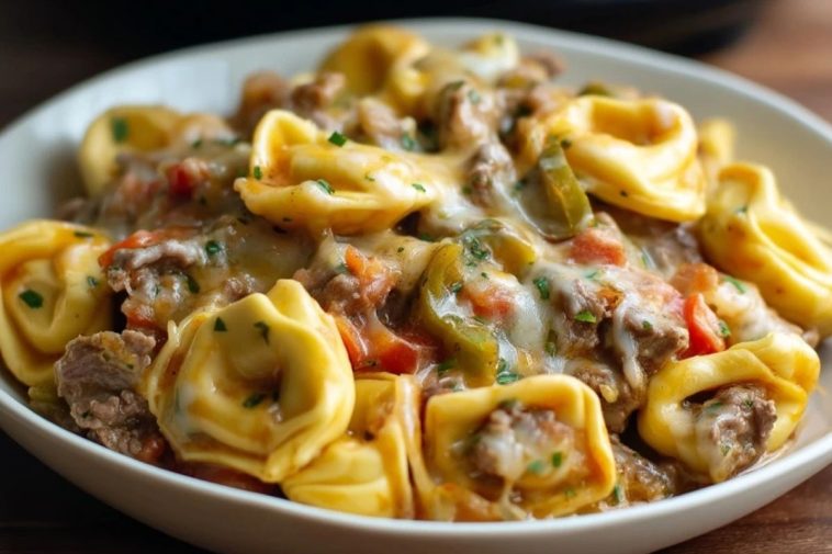 Tortellini Au Fromage De Steak À La Mode De Philadelphie