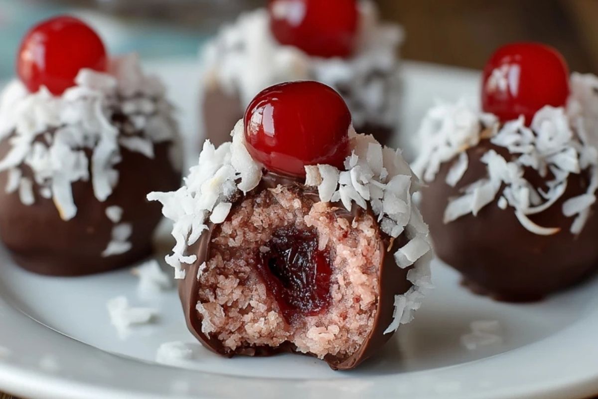 Truffes Au Chocolat Cerise Maraschino Et Noix De Coco
