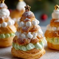 Choux À La Crème En Forme De Sapin De Noël