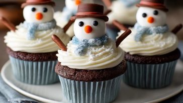 Cupcakes Bonhomme De Neige