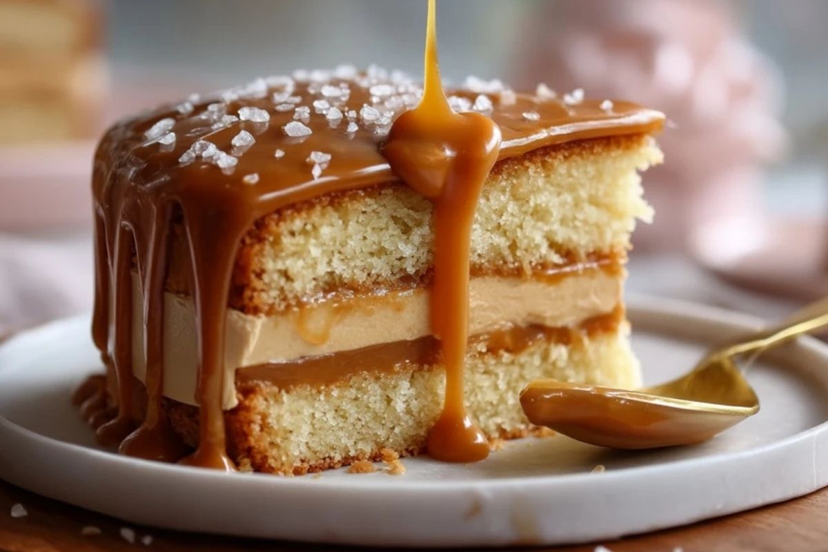 Garniture De Gâteau Au Caramel Salé