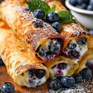 Roulés Au Fromage Crémeux Aux Myrtilles Croquants Keto